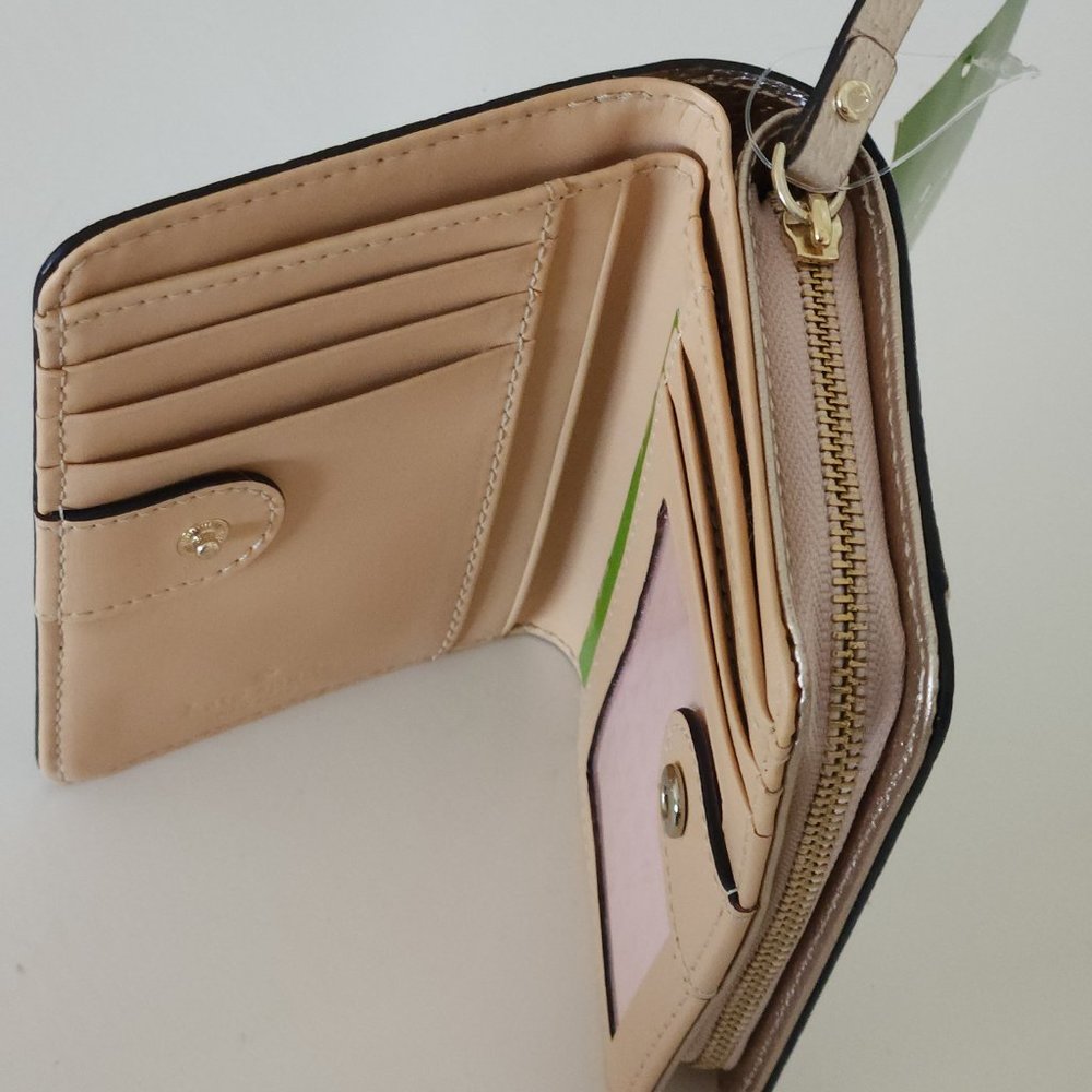 Kate Spade Leather Wallet metallic rosegold clutch - Picture 3 of 7